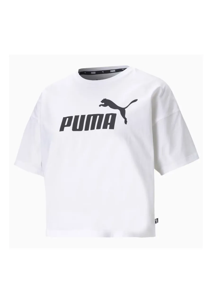 Camiseta Cropped Logo Tee Puma Branco
