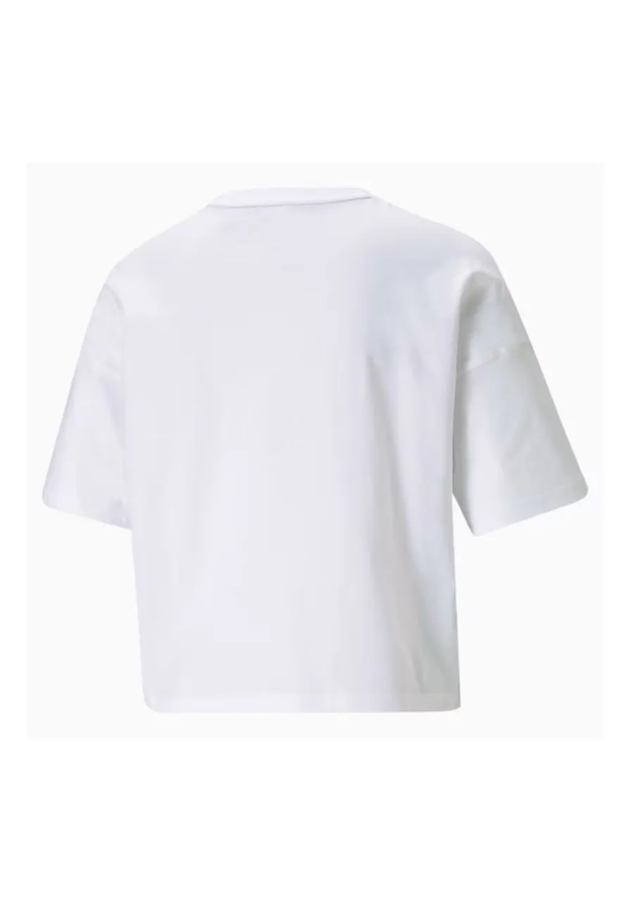Camiseta Cropped Logo Tee Puma Branco