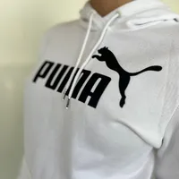 Blusão ESS Logo Hoodie Puma Branco - imagem 3