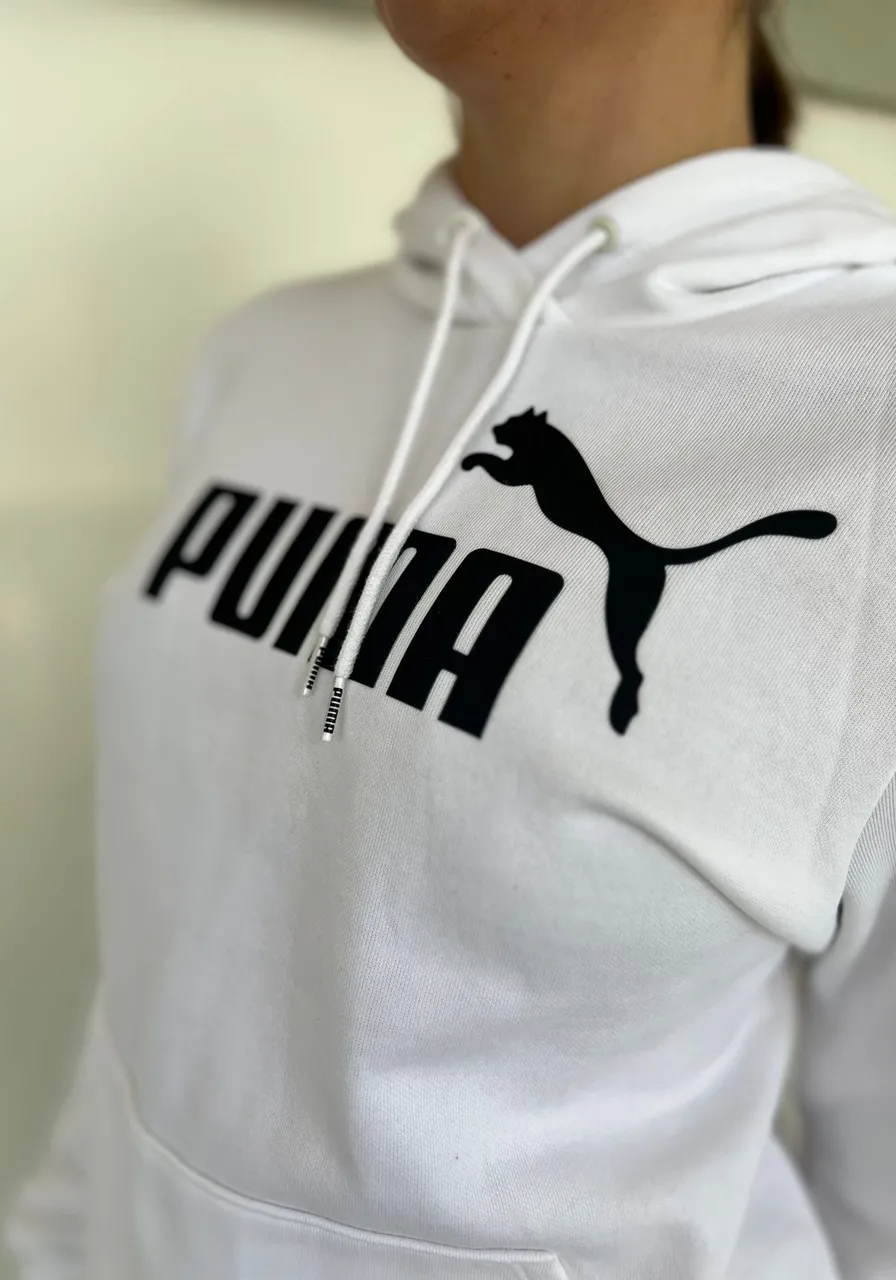 Blusão ESS Logo Hoodie Puma Branco