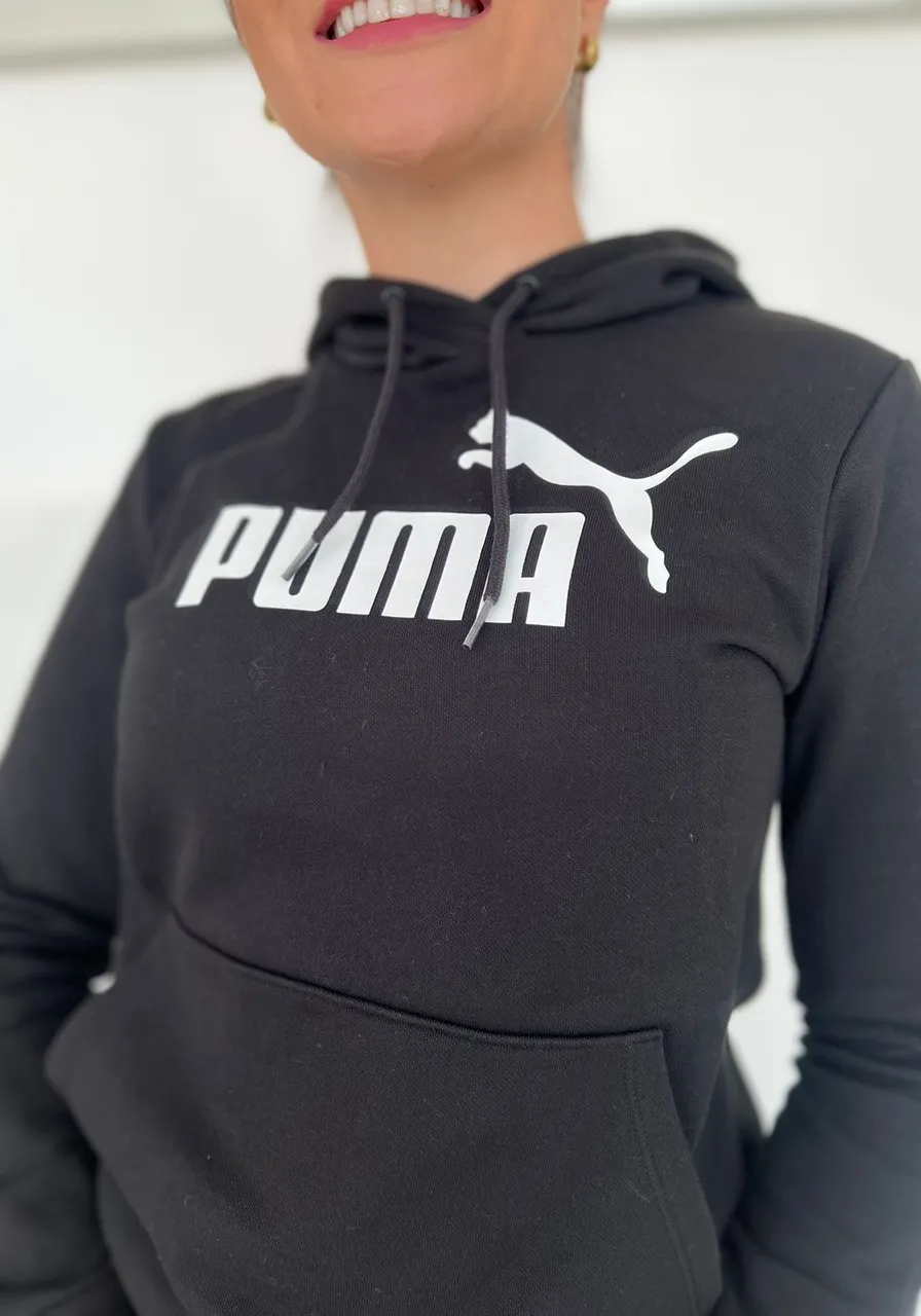Blusão ESS Logo Hoodie Puma Preto