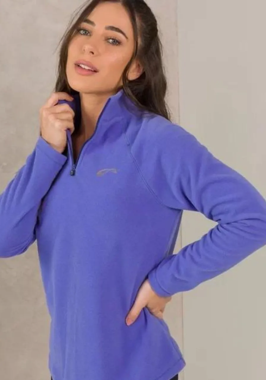 Blusão Fleece Comfort Lilás Azulado