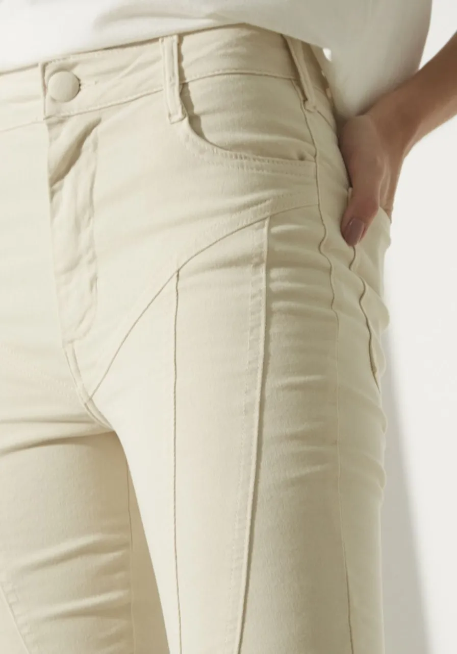 Calça Sarja Skinny Bege Sommer 