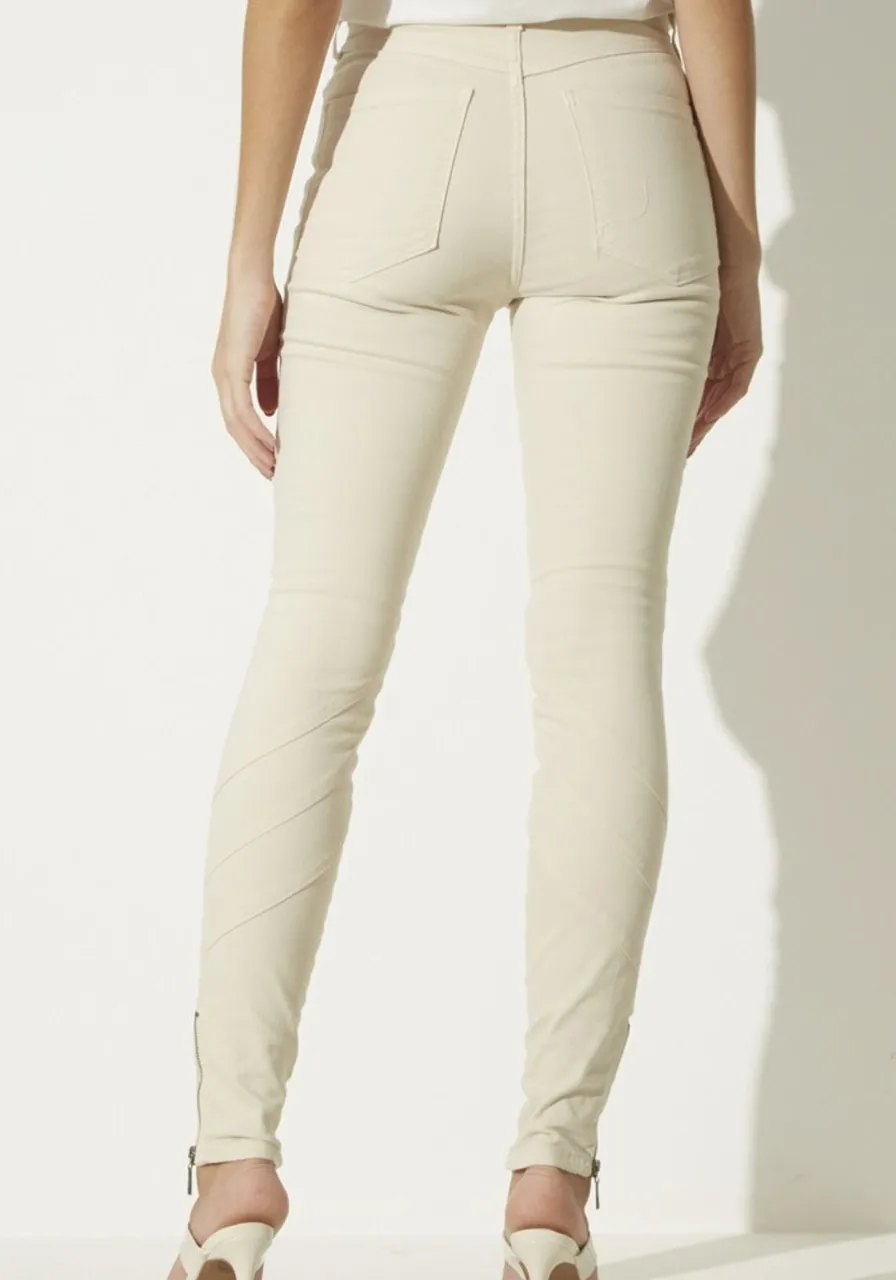 Calça Sarja Skinny Bege Sommer 