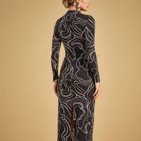 Vestido Slim Manga Longa Estampado Sommer  - imagem 3