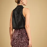 Blusa Decote Halter Metalizada  - imagem 1