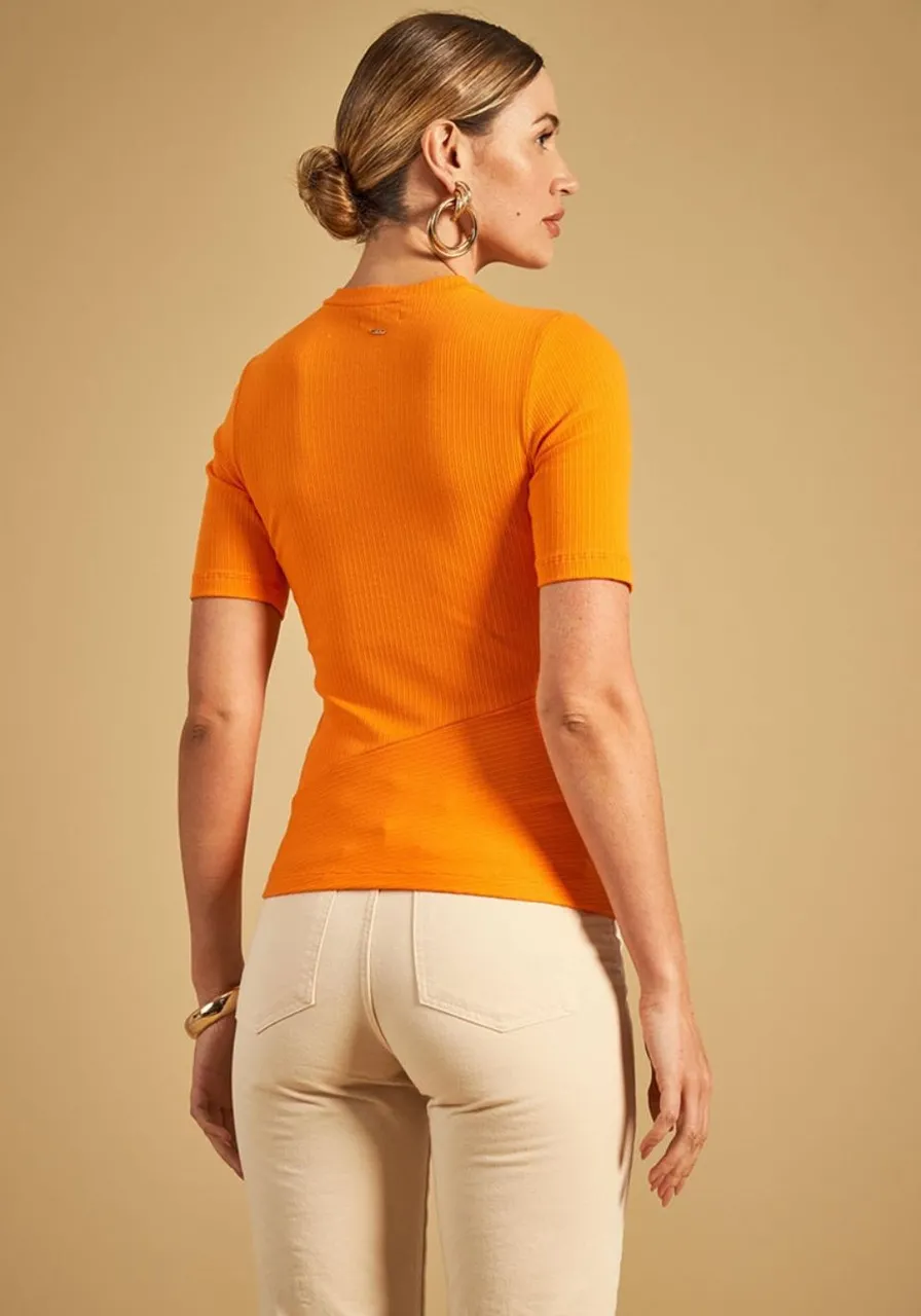 Blusa Manga Curta Canelada Sommer