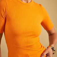 Blusa Manga Curta Canelada Sommer - imagem 1