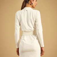 Vestido Mangas Longas Off White Sommer - imagem 3