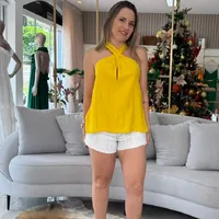 Regata Frente Unica Amarela Carlota Costa Ref 15782 - imagem 3