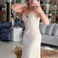 Vestido Paetê Bege Gipsy Longo Sommer Ref 15631 - imagem 1