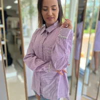 Camisa Alfaiataria Listrada Carlota Costa - imagem 1