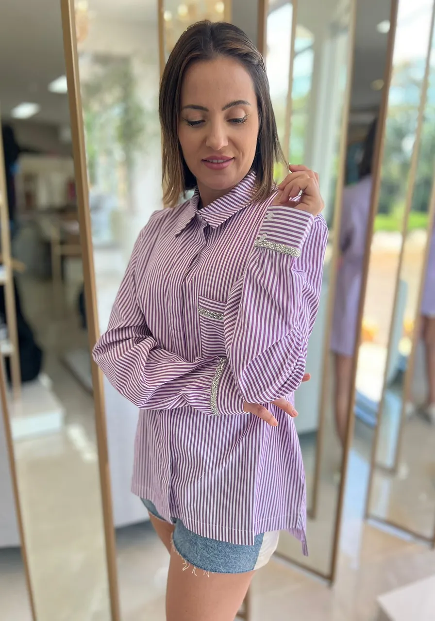 Camisa Alfaiataria Listrada Carlota Costa