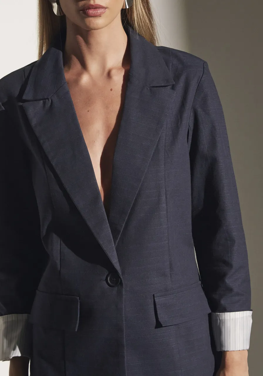 Blazer Alfaiataria Com Lapelas Sommer 