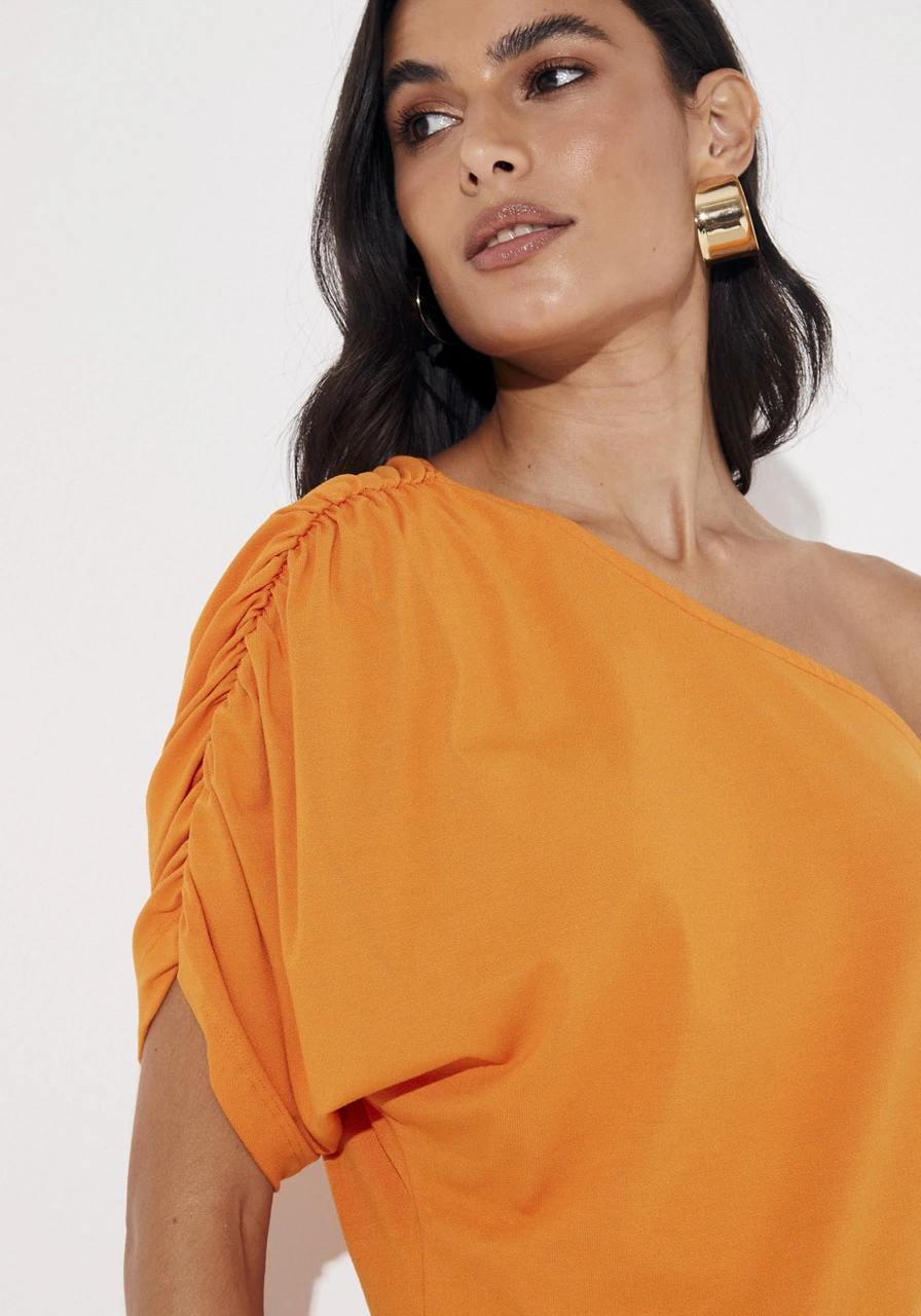 Blusa Assimétrica Com Franzidos Sommer