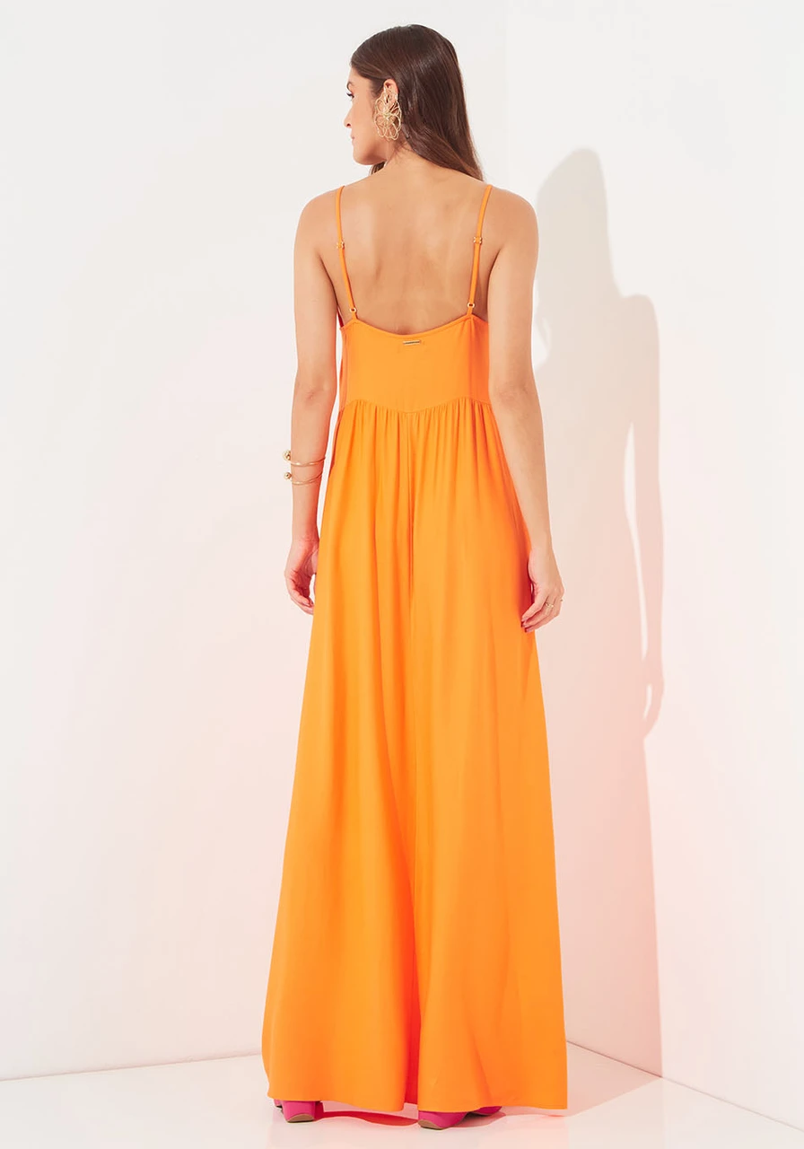 Vestido Longo Amplo Decote V Sommer 