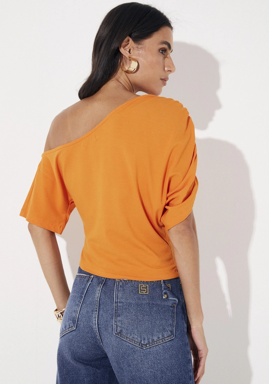 Blusa Assimétrica Com Franzidos Sommer