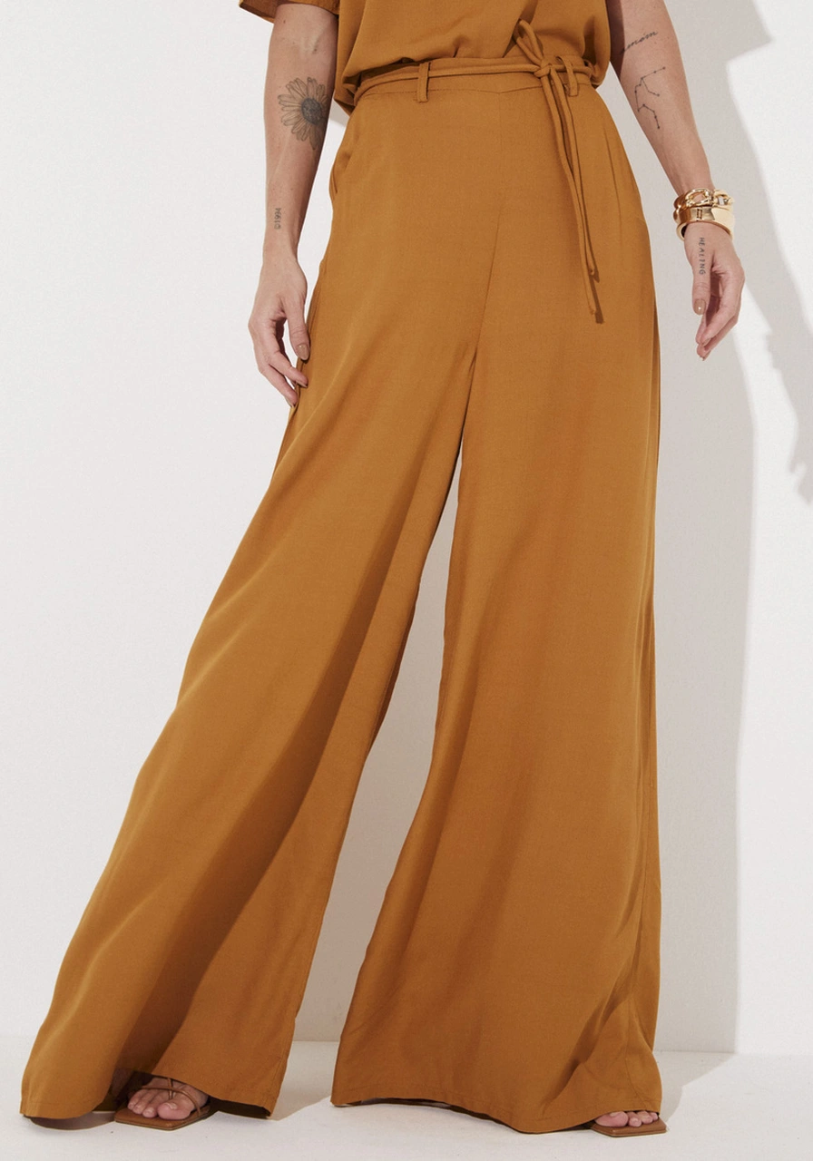Calça Pantalona Com Cordão Sommer