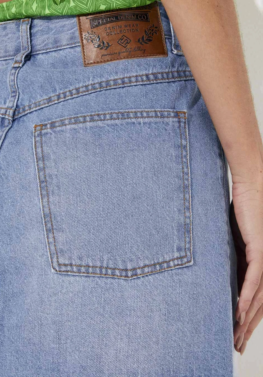 Saia Jeans Barra Desfiada Sommer