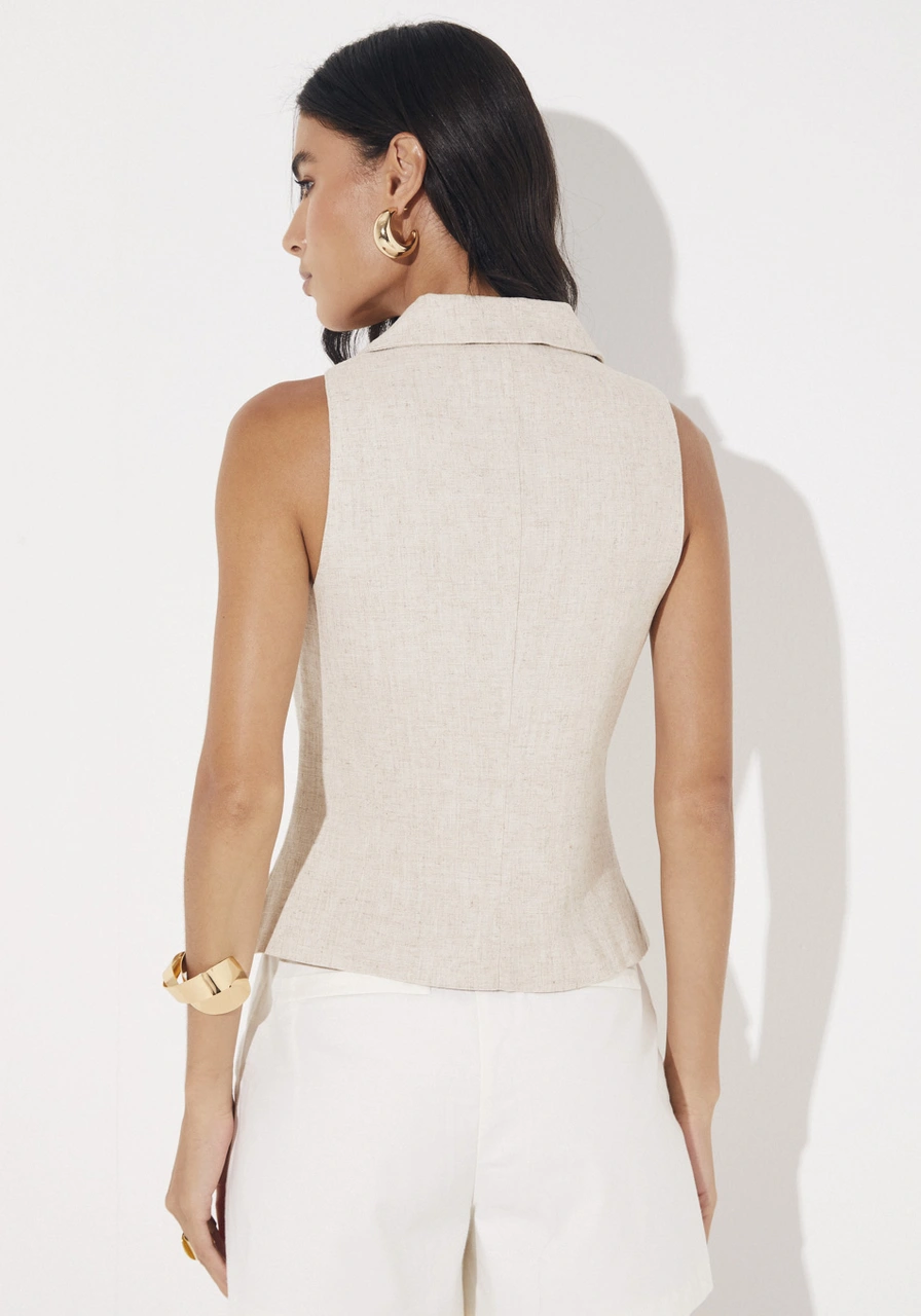 Colete Alfaiataria Com Linho Sommer