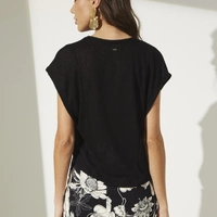Blusa Barra Assimétrica Preto Sommer - imagem 1