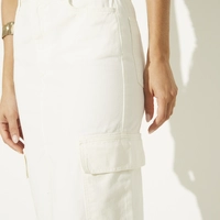 Saia Midi Em Sarja Fenda Sommer - imagem 2