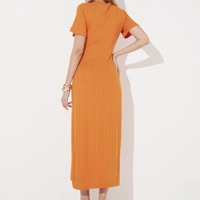 Vestido Midi Canelado Detalhe Decote - imagem 2