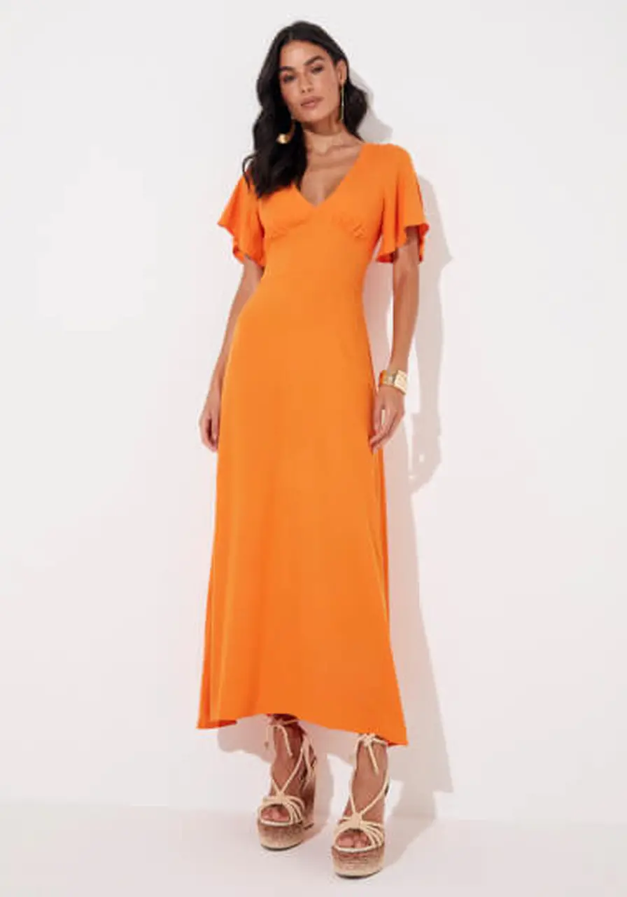 Vestido Longo Mangas Borboleta Sommer