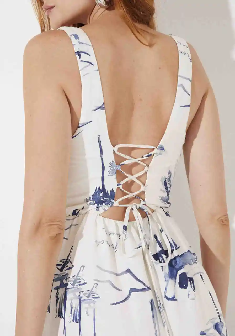 Vestido Detalhe Amarração Costas Sommer