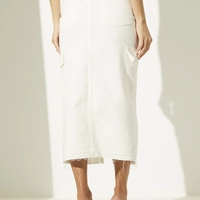 Saia Midi Em Sarja Fenda Sommer - imagem 4