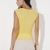 Blusa Cavada Acinturada Tricô - imagem 1