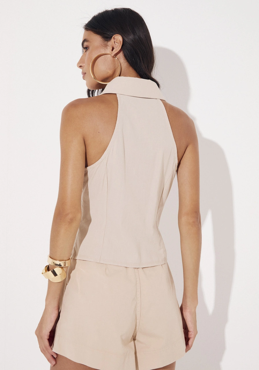 Camisa Sem Mangas Bege Sommer