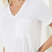 Camiseta Decote V Branco Sommer - imagem 2