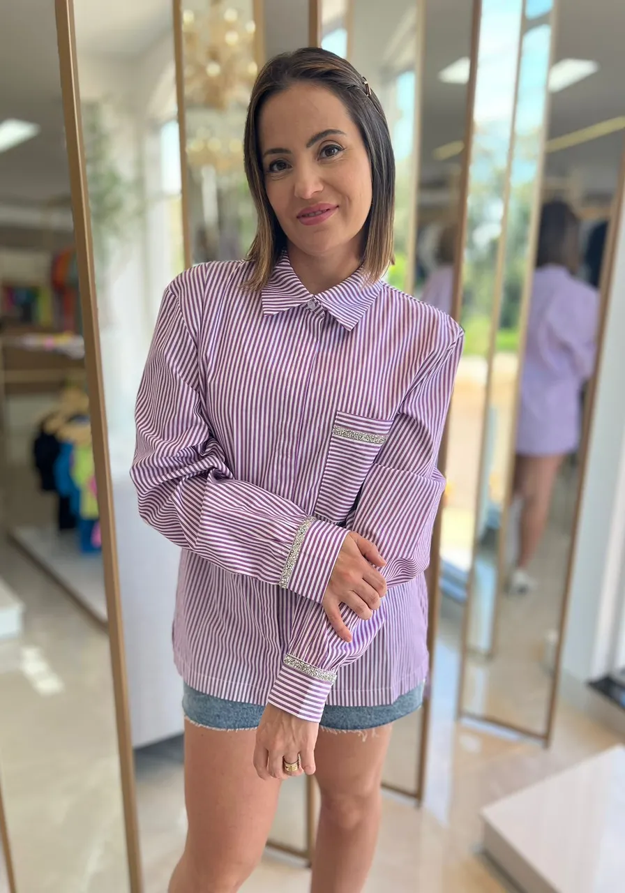 Camisa Alfaiataria Listrada Carlota Costa