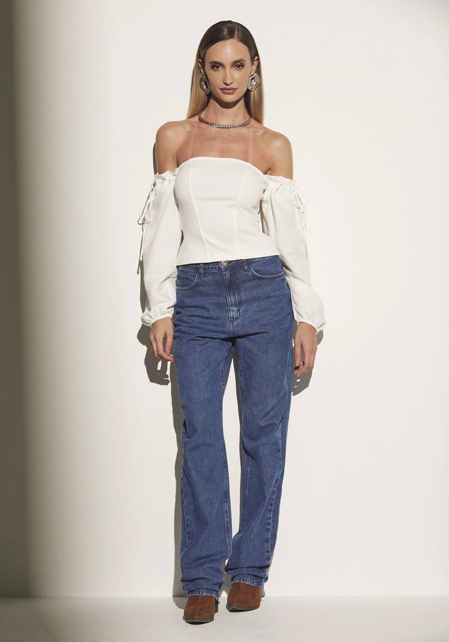 Blusa Linho Ombro A Ombro Sommer