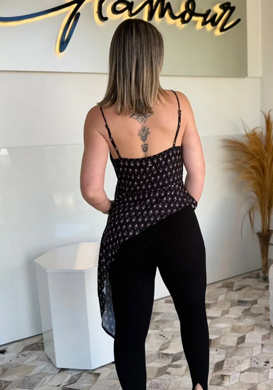 Blusa Assimétrica Com Estampa Floral Sommer Ref 14536