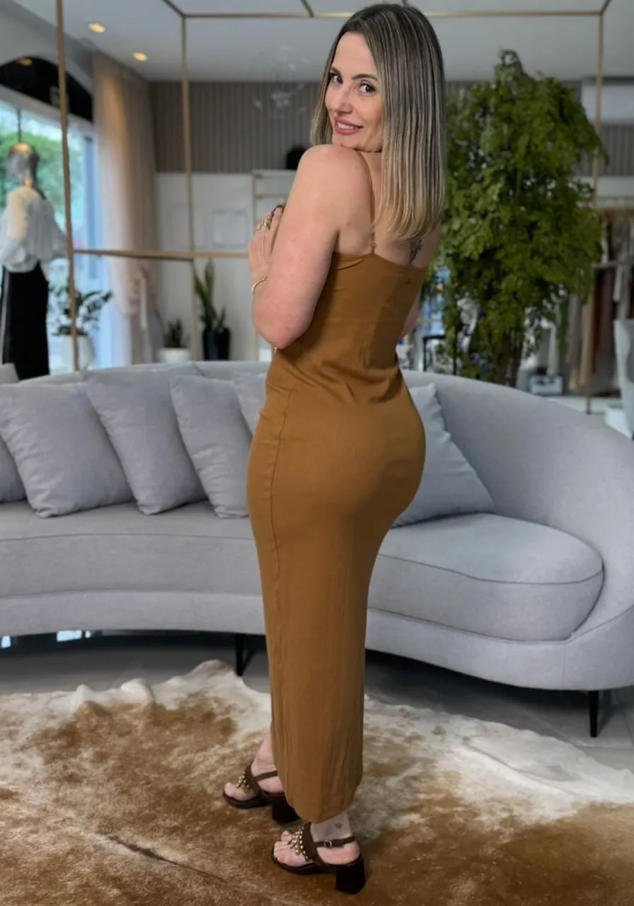 Vestido Sommer Marrom Evermore Ref 15464