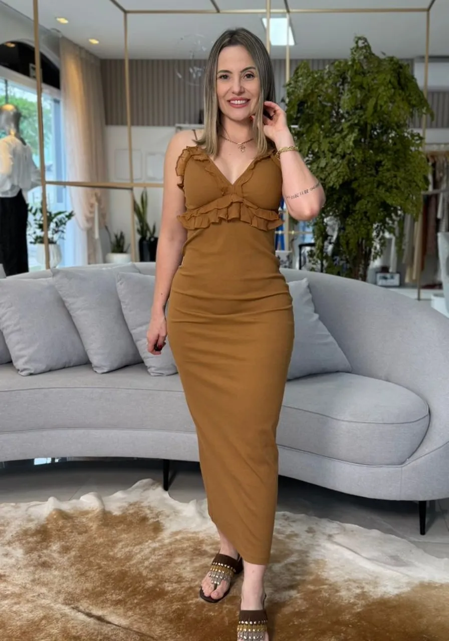 Vestido Sommer Marrom Evermore Ref 15464