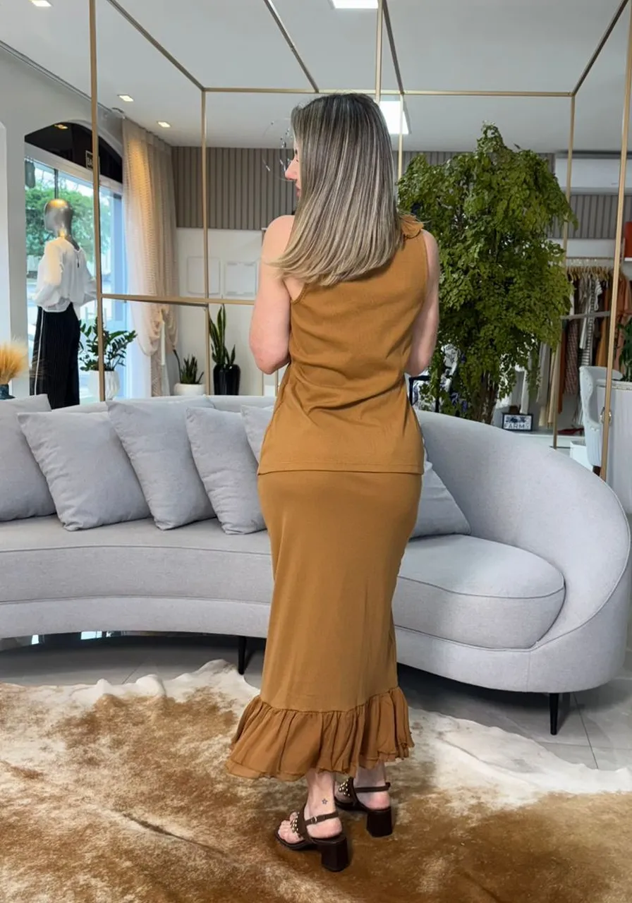 Blusa Canelada Marrom Evermore Sommer Ref 15910