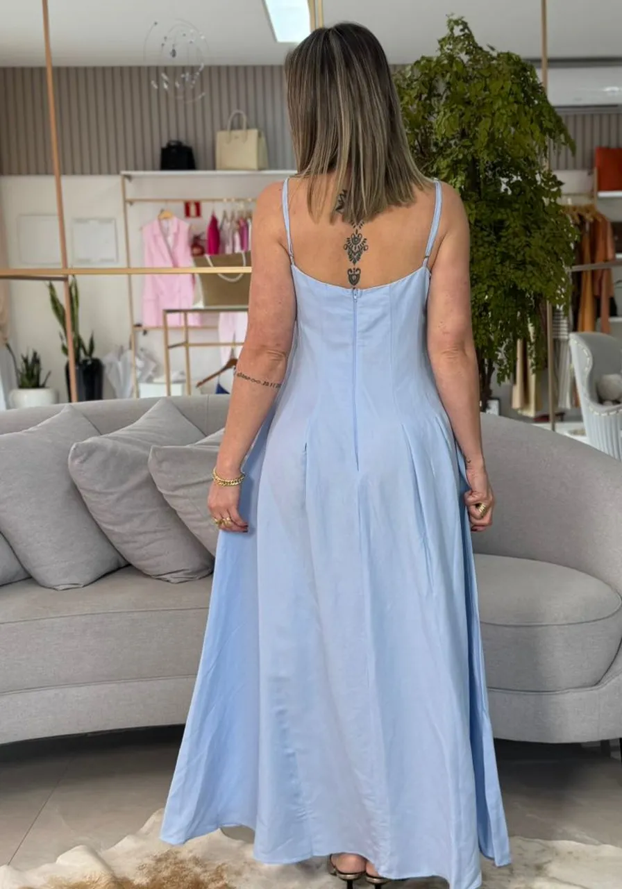 Vestido Linho Sommer Azul Tranquil Blue Ref 15915