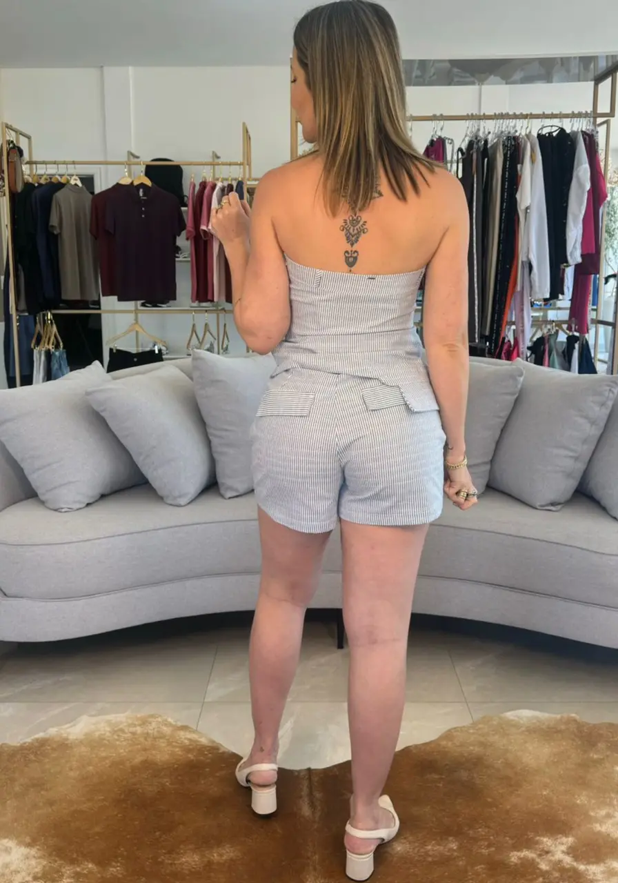 Short Listrado Azul Sommer 