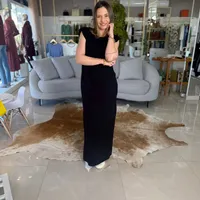 Vestido Sommer Preto Com Ombreiras Ref 14197 - imagem 3