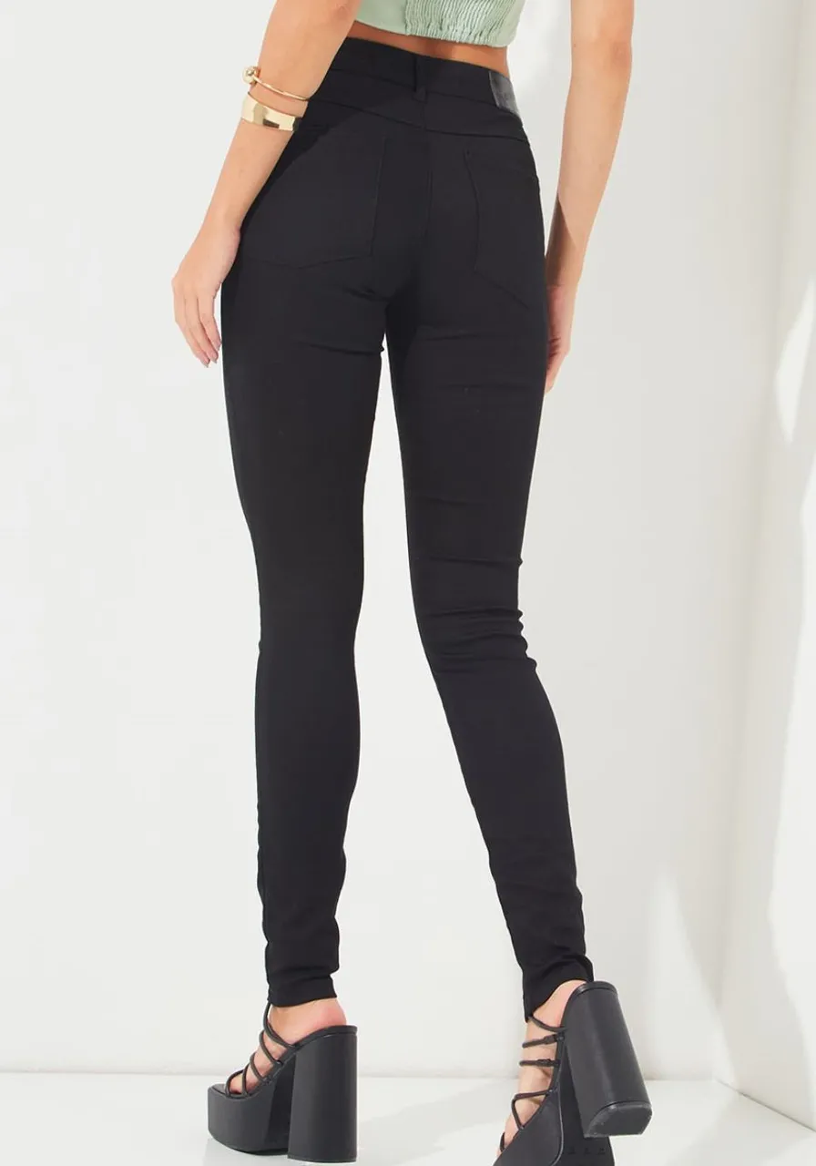 Calça Sarja Skinny Preta Sommer