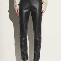 Calça Reta Com Couro Sintético - imagem 1