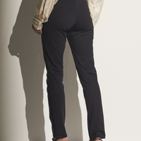 Calça Reta Com Couro Sintético - imagem 3