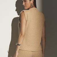 Blusa Canelada Bege Honey Bee Sommer - imagem 1