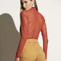 Blusa Tule Canelado Metalizado Sommer - imagem 1