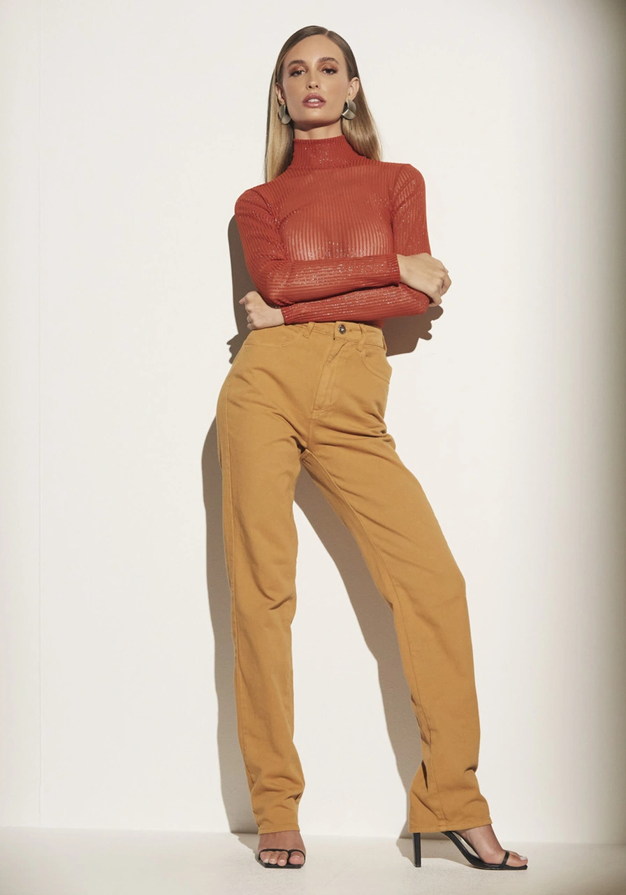 Blusa Tule Canelado Metalizado Sommer