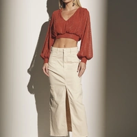 Blusa Cropped Tule Manga Longa Sommer - imagem 3