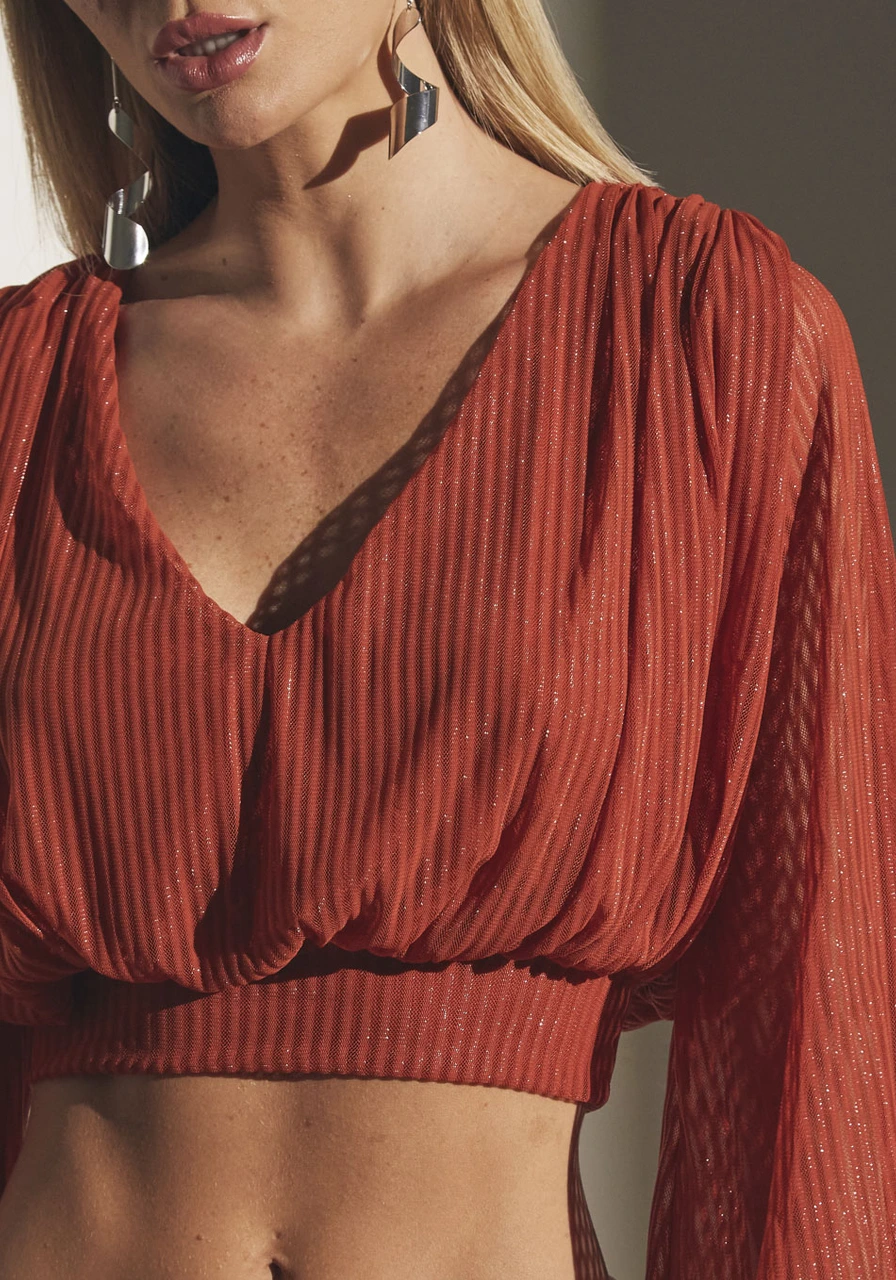 Blusa Tule Manga Longa Sommer